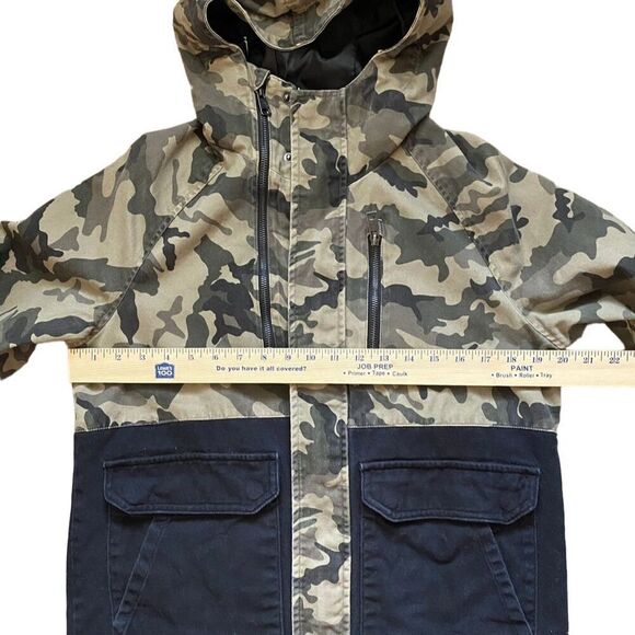 ZARA MAN Men's Camouflage Hooded Military Jacket Multicolor Zip Size S - Picture 9 of 16